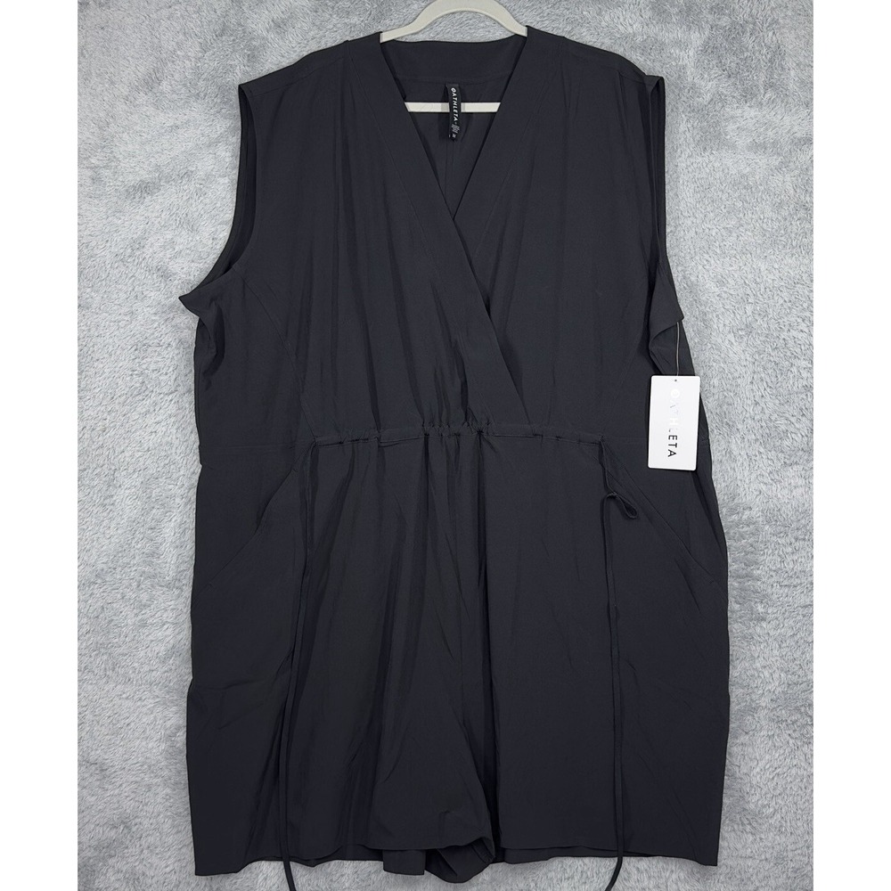 New ‎ Athleta Black Sleeveless Athleisure Marlow Romper Size 3X